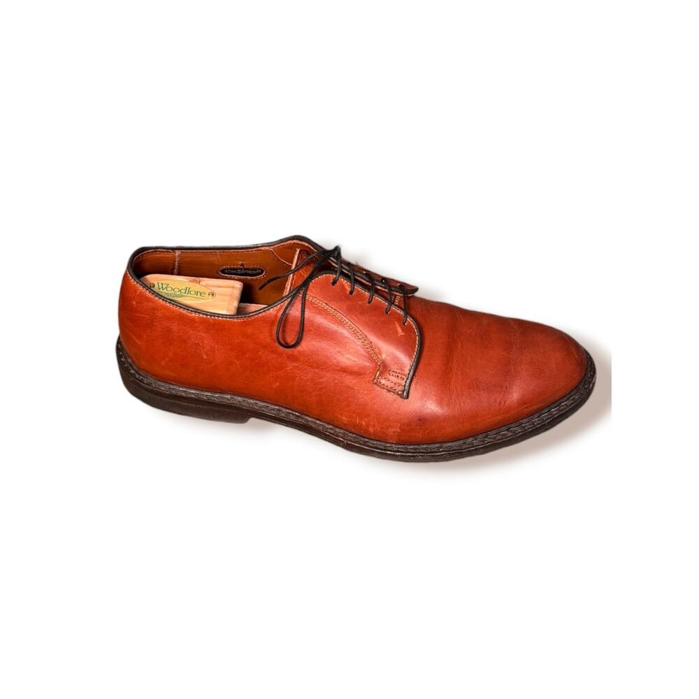 Allen Edmonds Badlands‎ Plain Toe Derby Shoes Cognac Brown Leather USA 10 3E